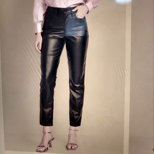 High waisted OG straight faux leather ankle pants